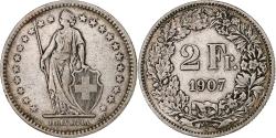 World Coins - Switzerland, 2 Francs, Helvetia, 1907, Bern, Silver, , KM:21