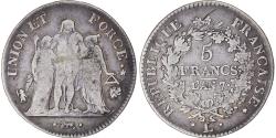 World Coins - Coin, France, Union et Force, 5 Francs, AN 7, Bayonne, , Silver