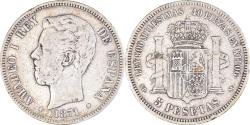 World Coins - Coin, Spain, Amadeao I, 5 Pesetas, 1871, Madrid, , Silver, KM:666