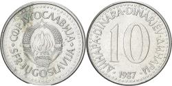 World Coins - Yugoslavia, 10 Dinara, 1987, Copper-nickel, , KM:89