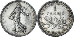 World Coins - Coin, France, Semeuse, Franc, 1909, Paris, , Silver, KM:844.1