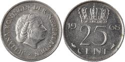 World Coins - Coin, Netherlands, 25 Cents, 1968