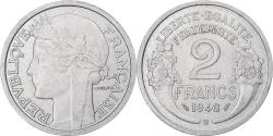 World Coins - France, 2 Francs, Morlon, 1946, Beaumont-Le-Roger, Aluminum,