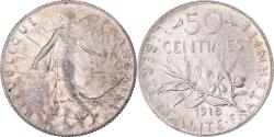 World Coins - Coin, France, Semeuse, 50 Centimes, 1918, Paris, , Silver, KM:854