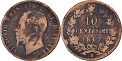 World Coins - Coin, Italy, Vittorio Emanuele II, 10 Centesimi, 1867, Naples, , Copper