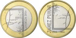 World Coins - Slovenia, 3 Euro, BU, 2014, Bi-Metallic,