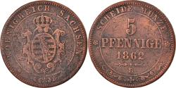 World Coins - Coin, German States, SAXONY-ALBERTINE, Johann, 5 Pfennig, 1862,