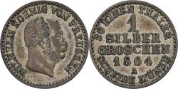 World Coins - Kingdom of Prussia, Wilhelm I, 1 Silber Groschen, 1864, Berlin, Silver