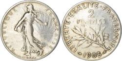 World Coins - Coin, France, Semeuse, 2 Francs, 1905, Paris, , Silver, KM:845.1