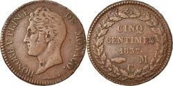 World Coins - Coin, Monaco, Honore V, 5 Centimes, Cinq, 1837, Monaco, , Copper