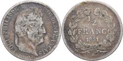 World Coins - France, 1/2 Franc, Louis-Philippe, 1831, Paris, Silver, , KM:741.1