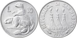 World Coins - Coin, San Marino, 10 Lire, 1975, Rome, , Aluminum, KM:43