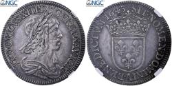 World Coins - France, Louis XIII, 1/4 Ecu, 1643, Paris, Silver, NGC, , Gadoury:48