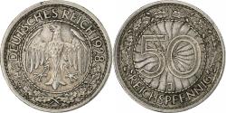 World Coins - GERMANY, WEIMAR REPUBLIC, 50 Reichspfennig, 1928, Hamburg, Nickel,
