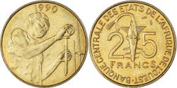 World Coins - Coin, Central African States, 25 Francs, 1990