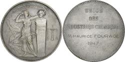 World Coins - France, Medal, Union des Industries Chimiques, 1947, Silvered bronze,