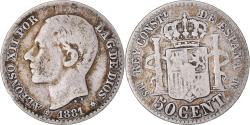 World Coins - Coin, Spain, Alfonso XII, 50 Centimos, 1881, Madrid, , Silver, KM:685