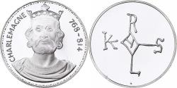 World Coins - France, Medal, Les Rois de France, Charlemagne, Silver,