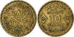 World Coins - France, Maroc, Mohammed V, 10 Francs, AH 1371/1952, Paris, Aluminum-Bronze