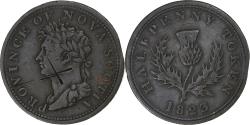 World Coins - Canada, Halfpenny Token, George IV, 1823, Bronze, Nova Scotia,