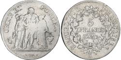 World Coins - France, 5 Francs, Union et Force, AN 9, Bordeaux, Silver, , KM:639.5