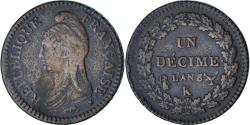 World Coins - Coin, France, Dupré, Decime, AN 8/5, Bordeaux, , Copper, Le