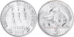 World Coins - Coin, San Marino, 5 Lire, 1975, Rome, , Aluminum, KM:42