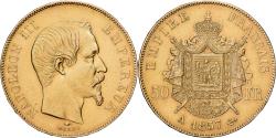 World Coins - France, Napoleon III, 50 Francs, Napoléon III, 1857, Paris, Gold,