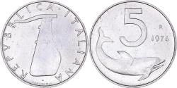World Coins - Coin, Italy, 5 Lire, 1974, Rome, , Aluminum, KM:92