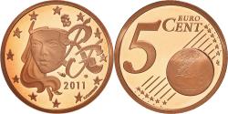 World Coins - France, 5 Euro Cent, 2011, Paris, Proof / BE, , Copper Plated Steel