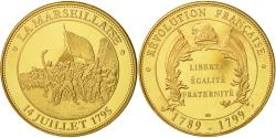 World Coins - France, Medal, Révolution Française, La Marseillaise, , Copper Gilt