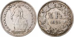 World Coins - Switzerland, 1/2 Franc, 1920, Bern, Silver, , KM:23