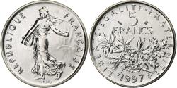 World Coins - France, 5 Francs, Semeuse, 1997, Paris, BU, Nickel Clad Copper-Nickel