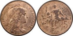 World Coins - France, 5 Centimes, Daniel-Dupuis, 1909, Paris, Bronze, , Gadoury:165