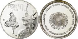 World Coins - France, Medal, Nations Unies, Bhoutan, Silver,