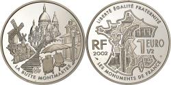 World Coins - France, 1-1/2 Euro, La Butte Montmartre, 2002, Paris, Silver, , KM:1307
