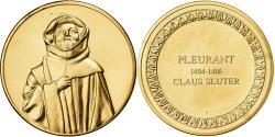 World Coins - France, Medal, Pleurant, Claus Sluter, Gilt Bronze,