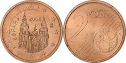 World Coins - Spain, 2 Euro Cent, 2008, Madrid, Copper Plated Steel,
