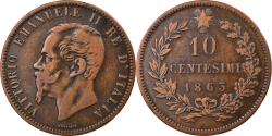 World Coins - Coin, Italy, Vittorio Emanuele II, 10 Centesimi, 1863, Milan, , Copper
