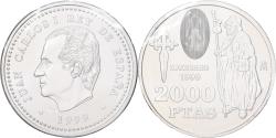 World Coins - Spain, Juan Carlos I, 2000 Pesetas, 1999, Madrid, Silver, , KM:1011