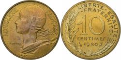World Coins - France, 10 Centimes, Marianne, 1980, MDP, série FDC, Aluminum-Bronze,
