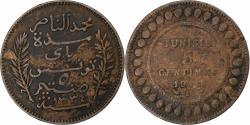 World Coins - France, Tunisie, Muhammad V, 5 Centimes, 1916, Paris, Bronze, , KM:235