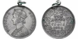 World Coins - India-British, Victoria, Rupee, 1888, Calcutta, Silver, , KM:492