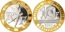 World Coins - Coin, France, Génie, 10 Francs, 1993, Paris, Proof, , Bi-Metallic