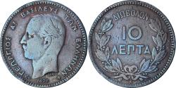 World Coins - Coin, Greece, George I, 10 Lepta, 1878, Bordeaux, , Copper, KM:55