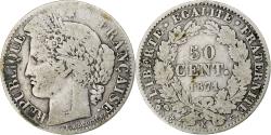 World Coins - Coin, France, Cérès, 50 Centimes, 1871, Bordeaux, , Silver, KM:834.2