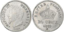 World Coins - France, Napoleon III, 20 Centimes, Napoléon III, 1867, Strasbourg, Silver