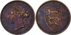World Coins - Jersey, Victoria, 1/12 Shilling, 1881, Bronze, , KM:8