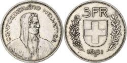 World Coins - Coin, Switzerland, 5 Francs, 1951, Bern, , Silver, KM:40