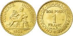 World Coins - Coin, France, Chambre de commerce, Franc, 1922, Paris, , Aluminum-Bronze